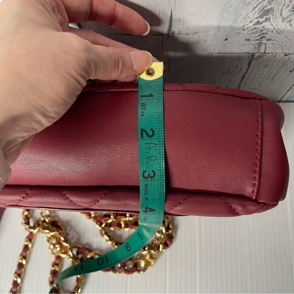 BADGLEY MISCHKA Burgundy Studded Quilted Shoulder Bag - Picture 12 of 13